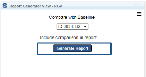 Generate report window with main button